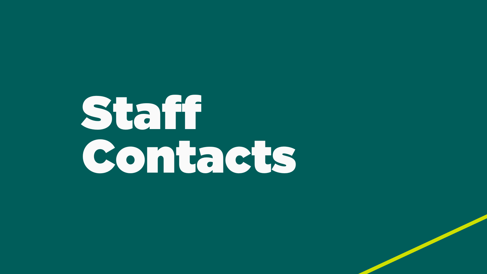 Staff Contacts