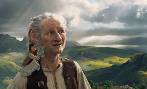 Sophie (Ruby Barnhill) and the BFG (Mark Rylance) in a Scotland-inspired landscape