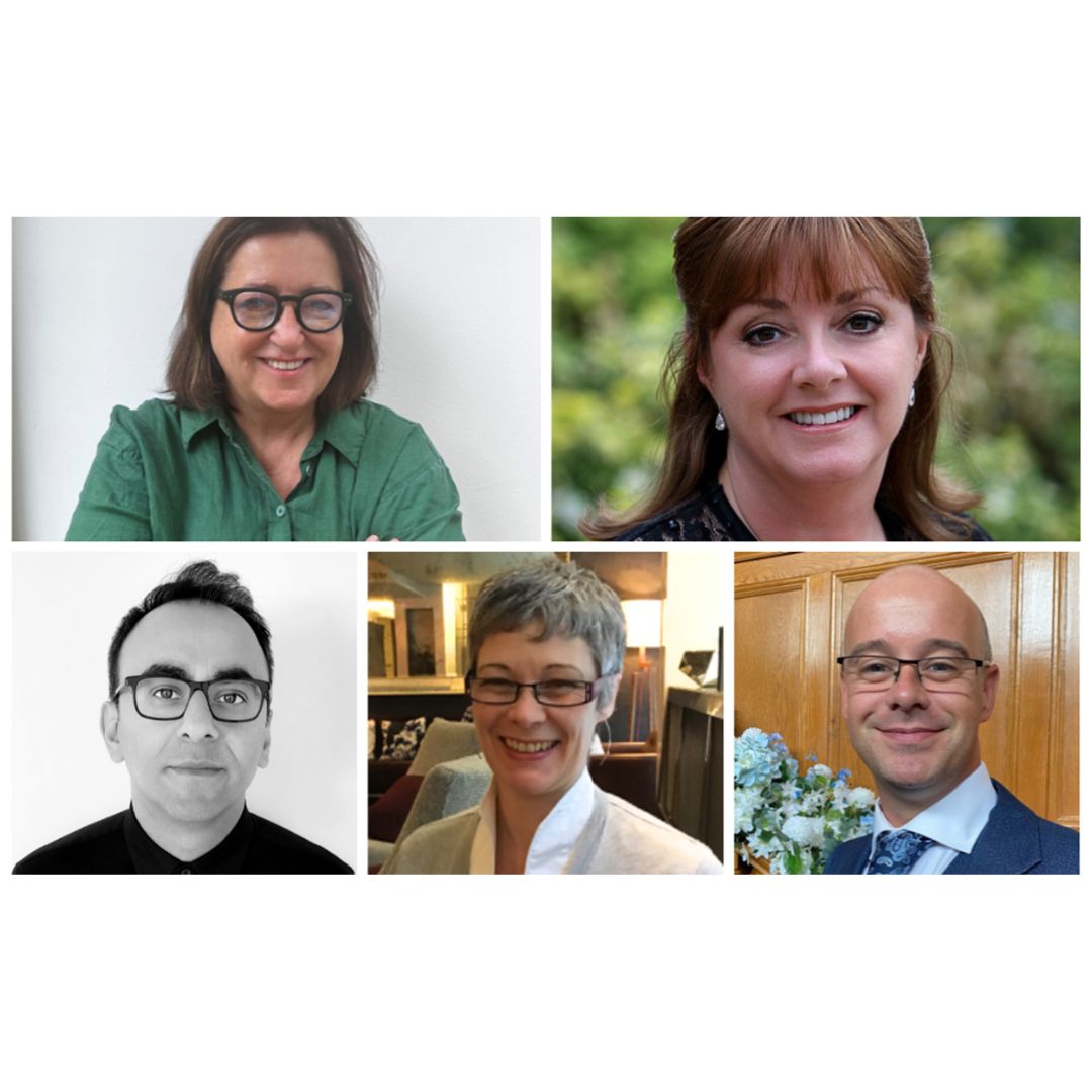 Creative Scotland's new Board Members. Top row, left to right: Heather Stewart, Louise Wilson. Bottom row, left to right: Muslim Alim, Norah Campbell and Patrick Brown