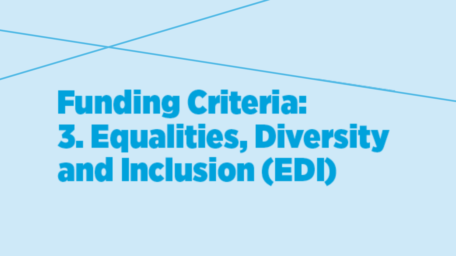 Funding Criteria 3 EDI